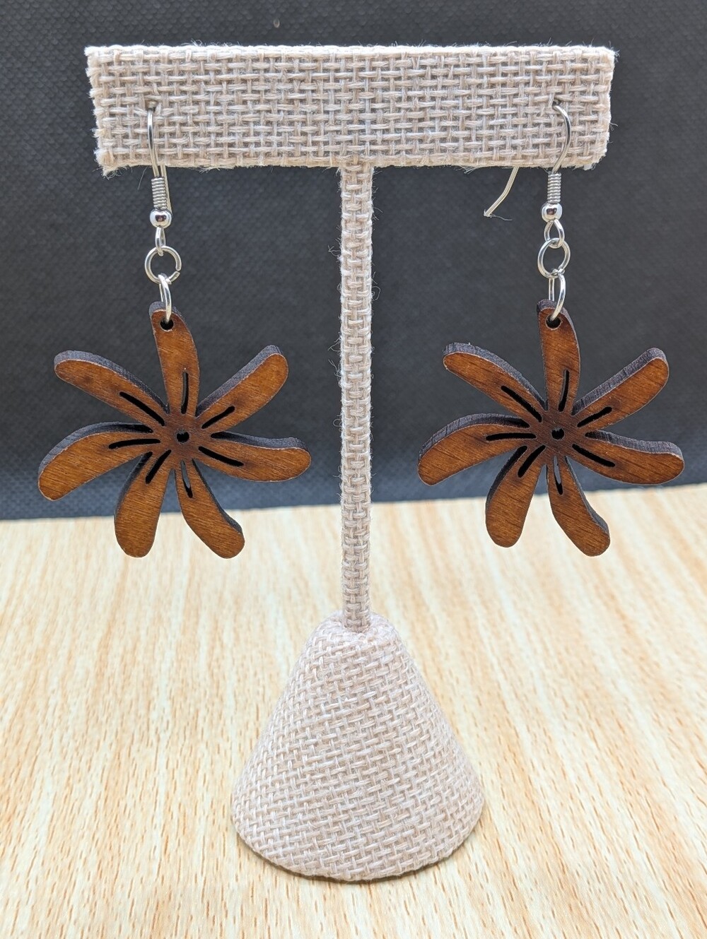 Wooden Floral Earrings